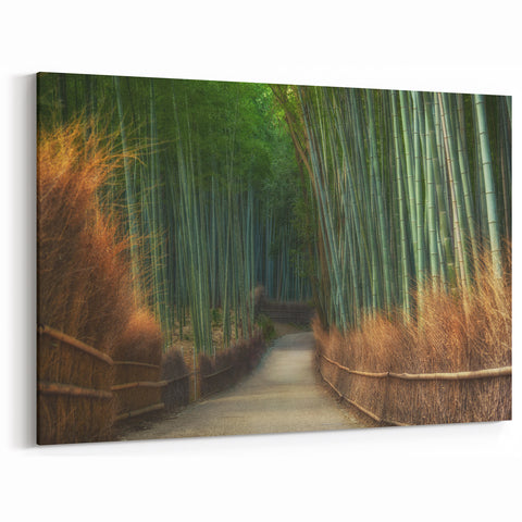 Mystical Bamboo Forest Path Wall Art - Serene Nature Landscape Print