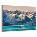 Whale Breaching by Mountain Range Canvas Art - Majestic Nature Wall Decor