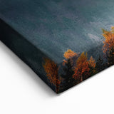 Autumn Mountains and Mist Canvas Art - Dramatic Nature Landscape Decor