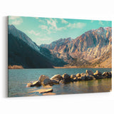 Mountain Lake Dock View Canvas Art - Peaceful Nature Landscape Decor