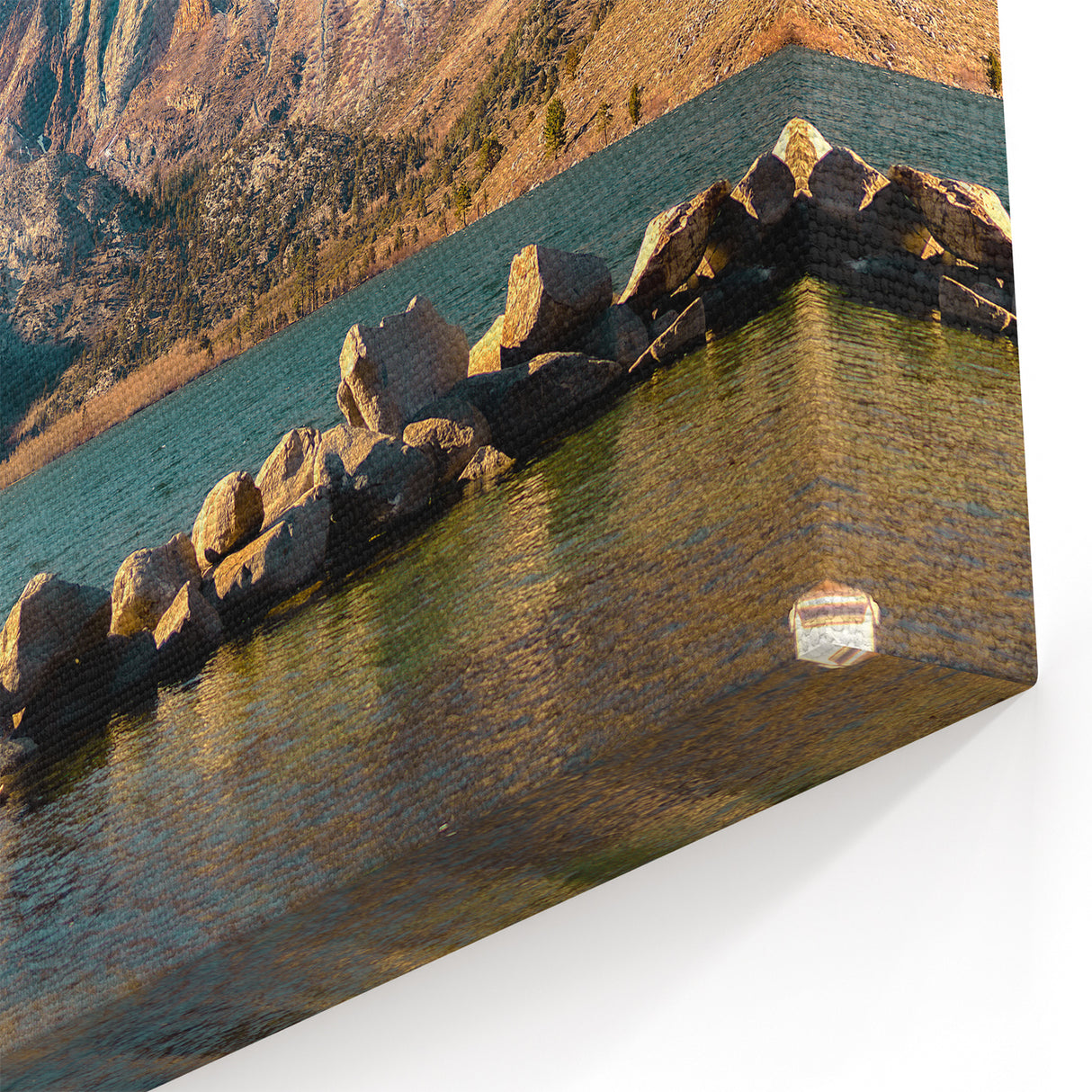 Mountain Lake Dock View Canvas Art - Peaceful Nature Landscape Decor