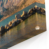 Mountain Lake Dock View Canvas Art - Peaceful Nature Landscape Decor