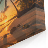 Tropical Sunset Beach Canvas Art - Serene Coastal Wall Decor