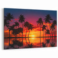 Bold Tropical Sunset Canvas Art - Vibrant Coastal Wall Decor
