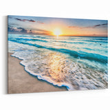 Serene Beach Sunrise Canvas Art - Coastal Morning Wall Decor