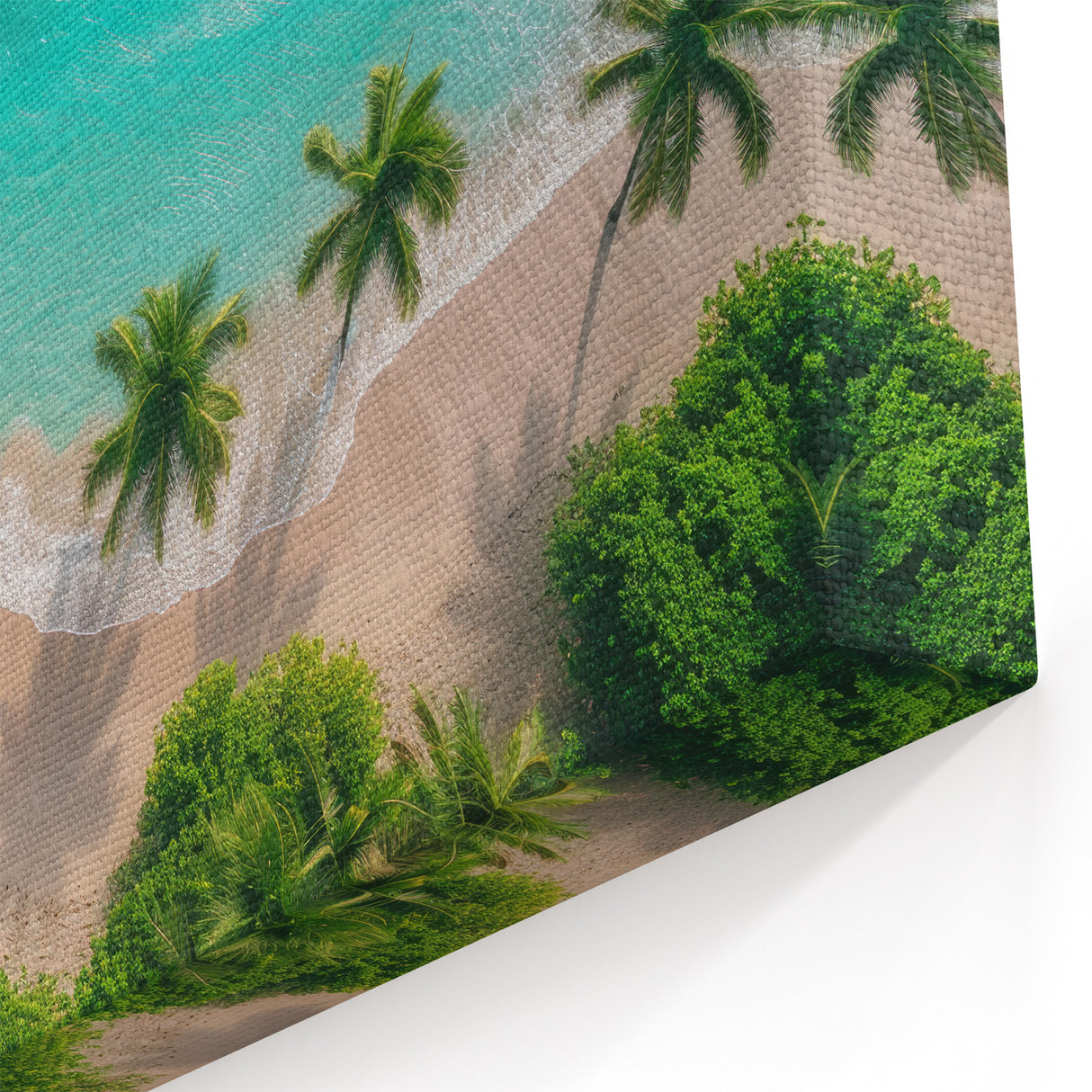 Aerial Coastal Beach View - Tropical Ocean Canvas Art for Home Decor