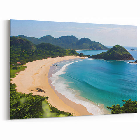 Scenic Beach Cove - Coastal Landscape Canvas Art for Serene Decor