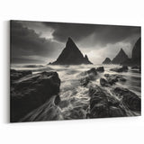 Dramatic Coastal Landscape - Black and White Ocean Art for Bold Decor