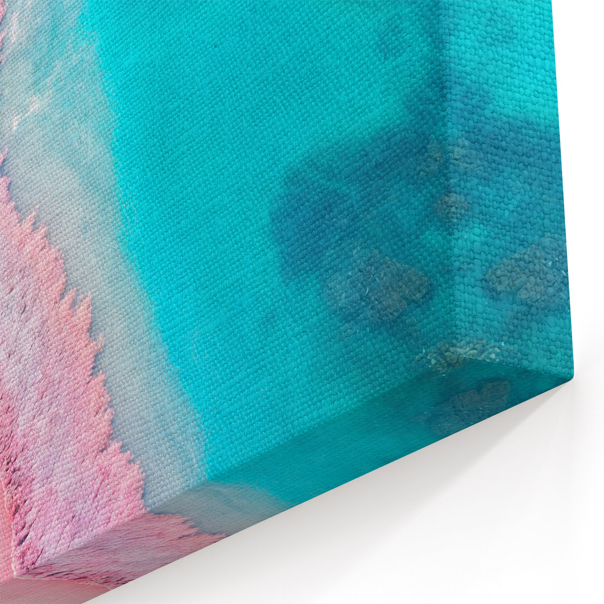 Tropical Beach Landscape Wall Art - Pink Sand and Turquoise Ocean Canvas