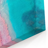 Tropical Beach Landscape Wall Art - Pink Sand and Turquoise Ocean Canvas