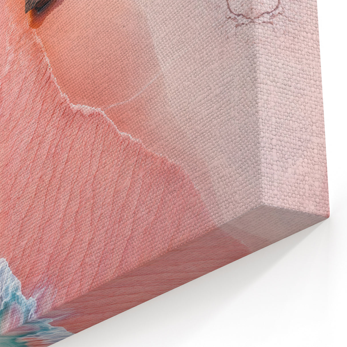 Vibrant Beach Landscape Wall Art - Pink Sand and Turquoise Water Canvas