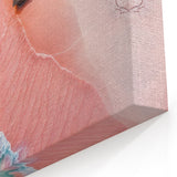 Vibrant Beach Landscape Wall Art - Pink Sand and Turquoise Water Canvas