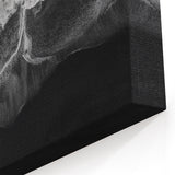 Monochrome Beach Landscape Wall Art - Black and White Ocean Waves Canvas