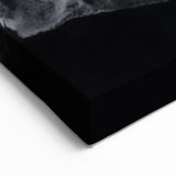 Monochrome Beach Landscape Wall Art - Black and White Ocean Waves Canvas