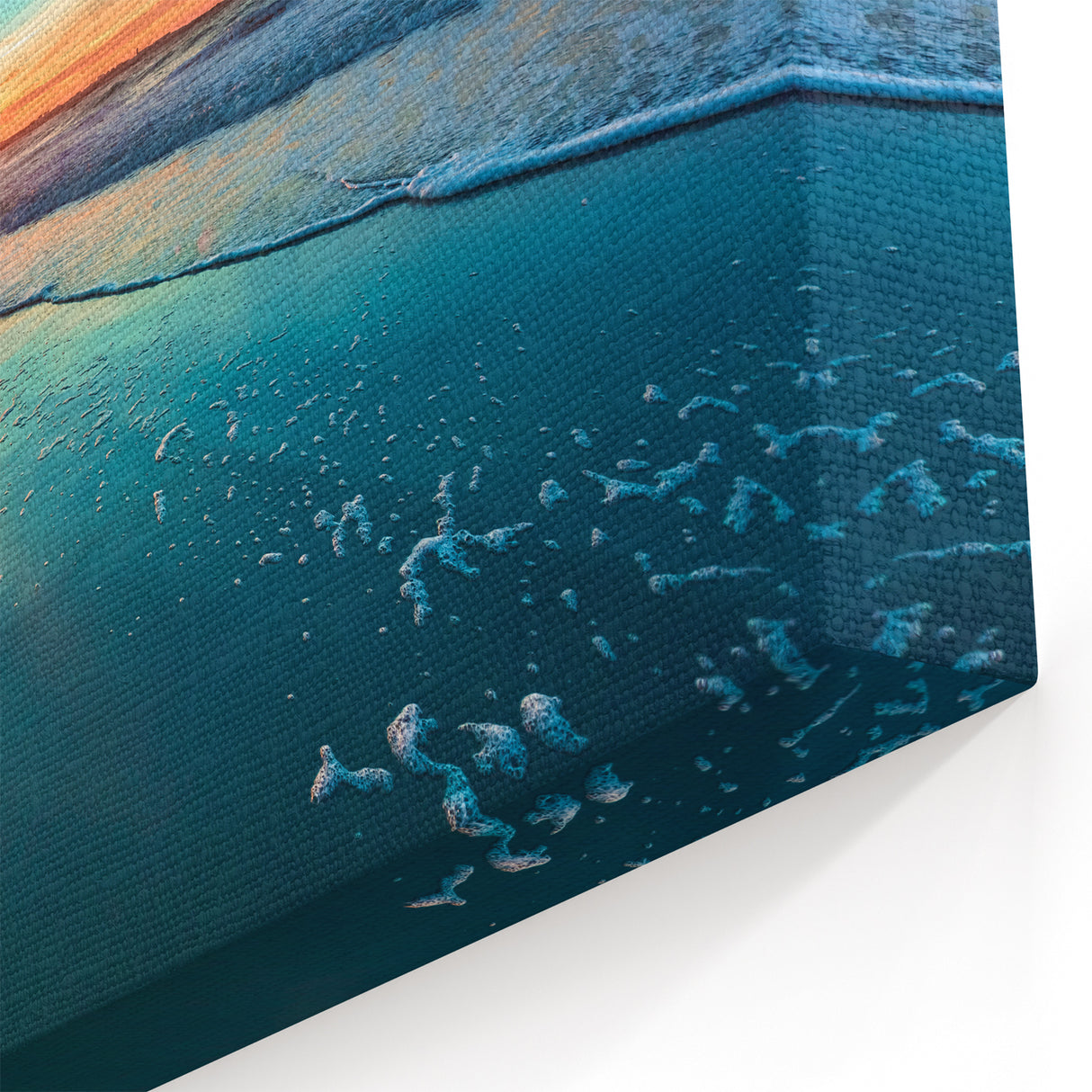 Sunset Beach Landscape Wall Art - Vibrant Ocean Horizon Canvas Print