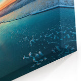 Sunset Beach Landscape Wall Art - Vibrant Ocean Horizon Canvas Print