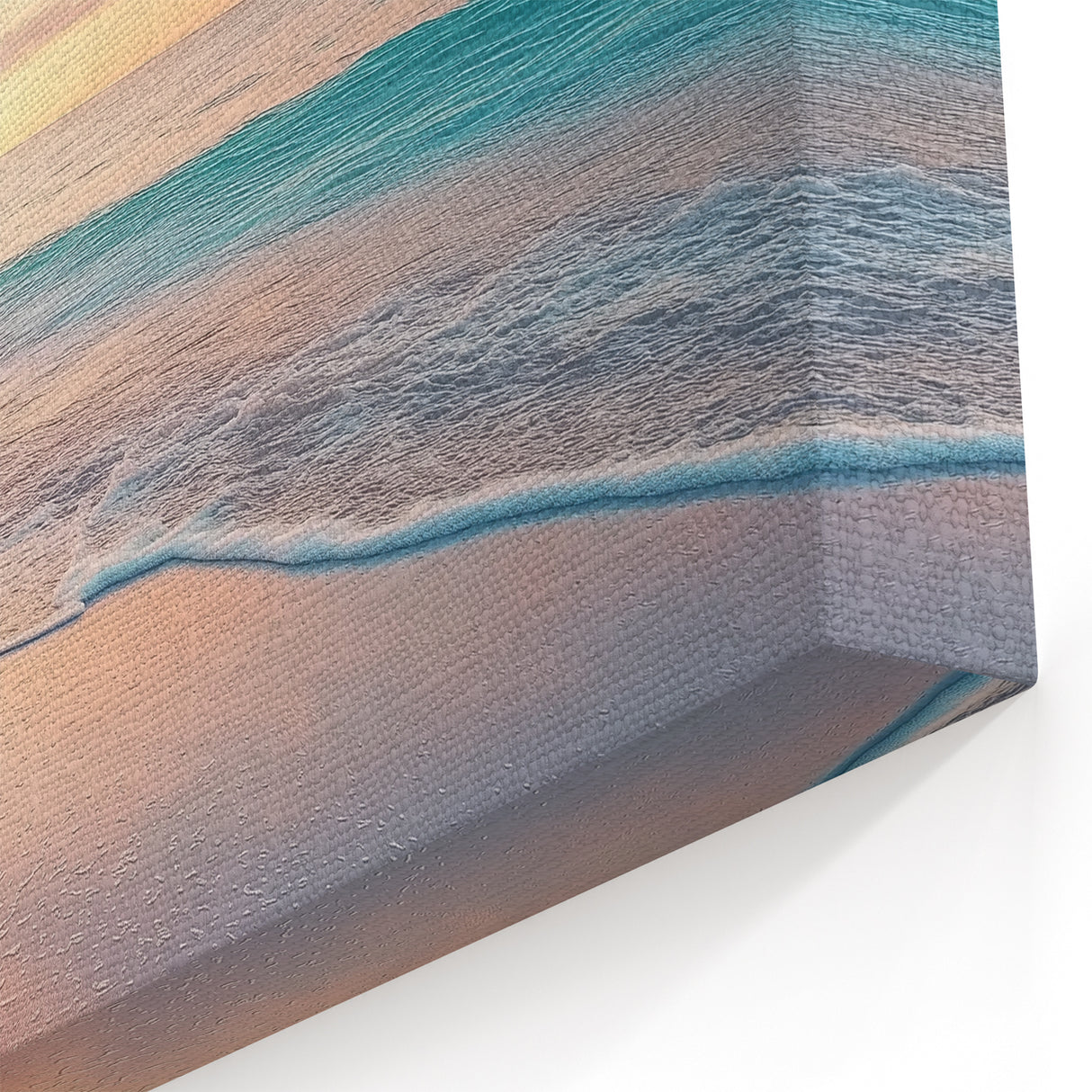 Abstract Beach Landscape Wall Art - Ocean Waves and Dark Sands Canvas