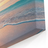Abstract Beach Landscape Wall Art - Ocean Waves and Dark Sands Canvas