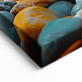 Pebble Beach Landscape Wall Art - Colorful Stones and Calm Waters Canvas