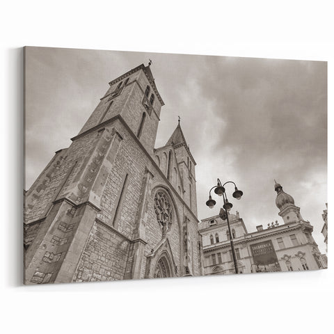 Sepia-Toned Mosque Architecture - Islamic Art Print for Elegant Decor