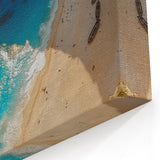 Shipwreck Beach Landscape Wall Art - Rustic Ship and Blue Waters Canvas