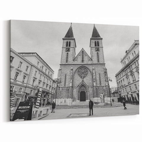 Monochrome Mosque Architecture - Black & White Islamic Art Print