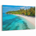 Tropical Beach Landscape Wall Art - Palm Trees and Turquoise Waters Canvas