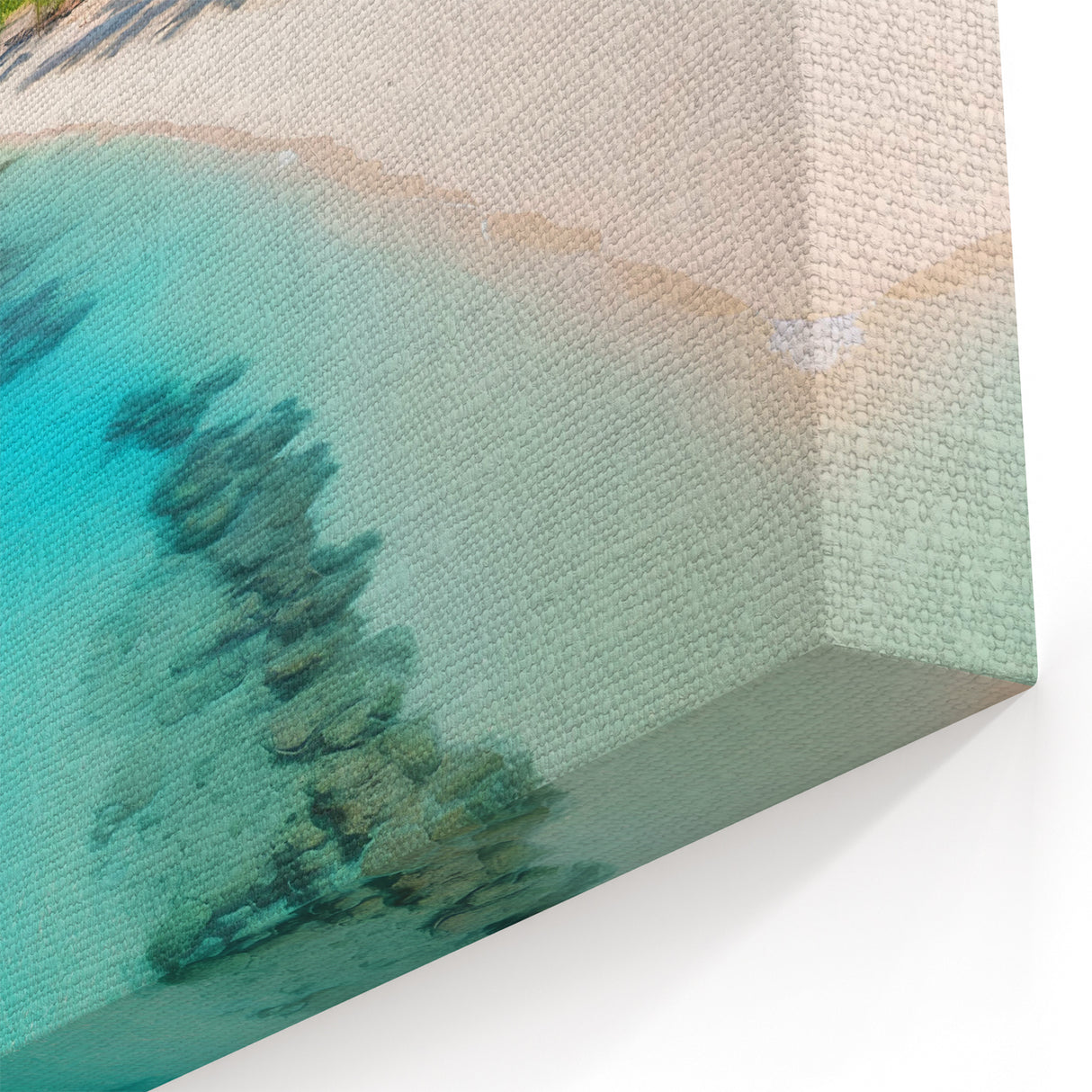 Tropical Beach Landscape Wall Art - Palm Trees and Turquoise Waters Canvas