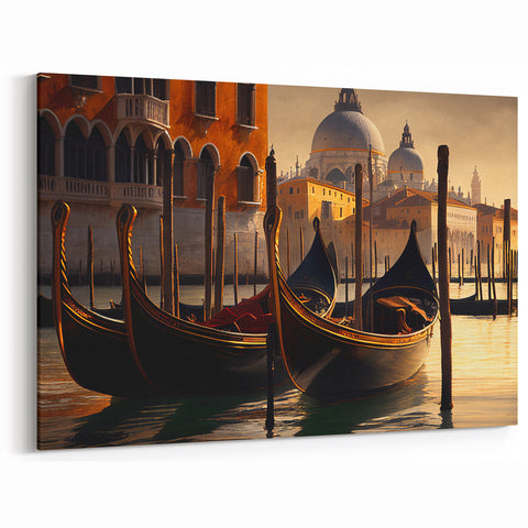 Venice Gondola Wall Art - Italian Gondola Canvas Print for Home Decor