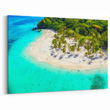 Tropical Beach Aerial View Wall Art - Palm Trees and Turquoise Waters