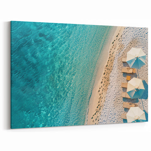 Aerial Coastal Beach Scene Wall Art – Oceanfront Canvas Print