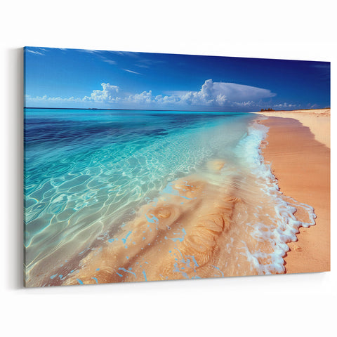 Pristine Beach Horizon Wall Art – Oceanfront Canvas Print