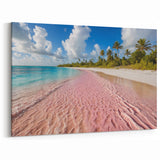Pink Sand Beach Landscape Wall Art – Oceanfront Canvas Print