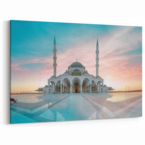 Vibrant Mosque at Sunset - Stunning Islamic Architecture Wall Art