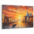 Venetian Sunset Glory: Gondola Wall Art for Vibrant Home Decor