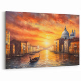 Venetian Sunset Glory: Gondola Wall Art for Vibrant Home Decor