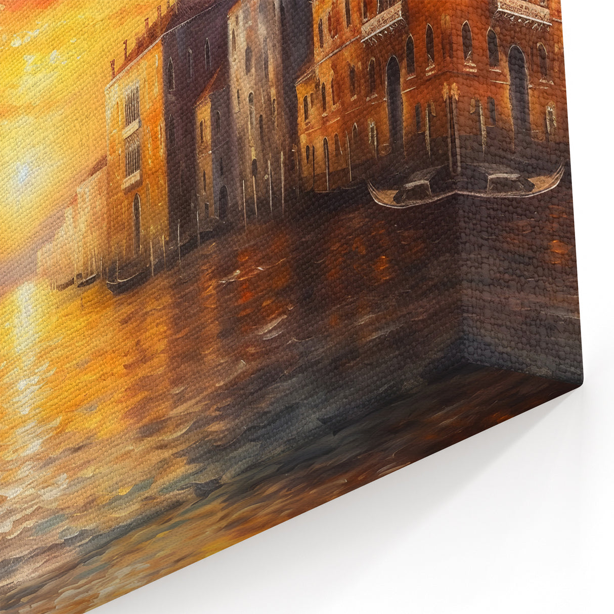 Venetian Sunset Glory: Gondola Wall Art for Vibrant Home Decor