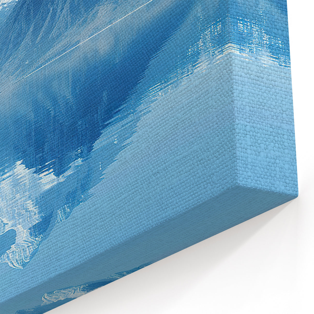 Blue Mountain Reflection Canvas Art - Serene Winter Landscape Decor
