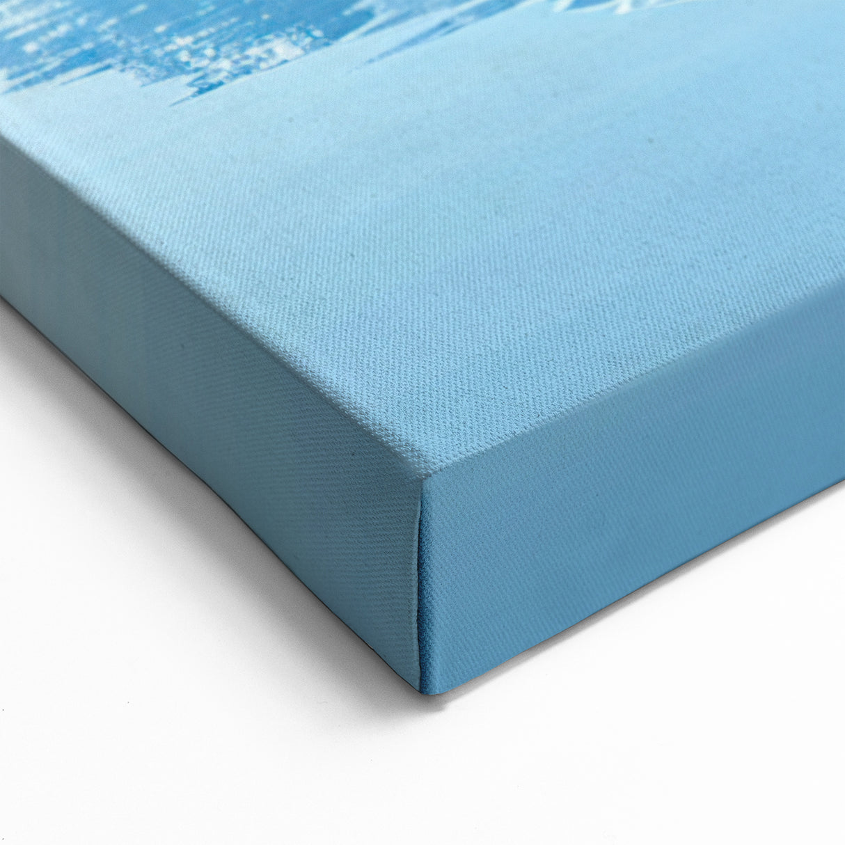 Blue Mountain Reflection Canvas Art - Serene Winter Landscape Decor