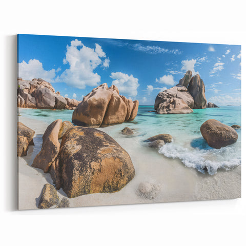 Rocky Beach Paradise Wall Art – Oceanfront Canvas Print