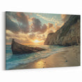 Shipwreck Sunset Beach Wall Art – Oceanfront Canvas Print