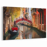 Charming Venetian Canal: Gondola Wall Art for Elegant Italian Decor