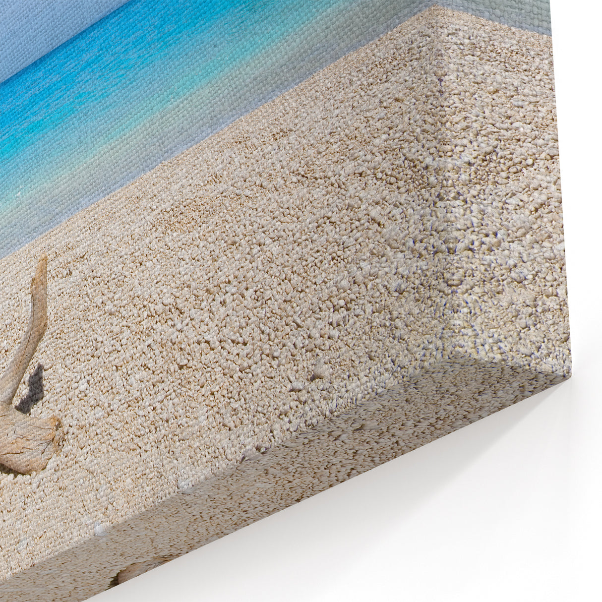 Serene Coastal Driftwood Beach Wall Art – Oceanfront Canvas Print