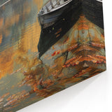 Tranquil Autumn Lake: Gondola Wall Art for Serene Nature Decor