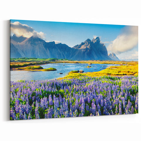 Vibrant Mountain Wildflowers Art - Stunning Scenic Landscape Wall Decor