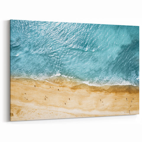Aerial Beach Shoreline Wall Art – Oceanfront Canvas Print