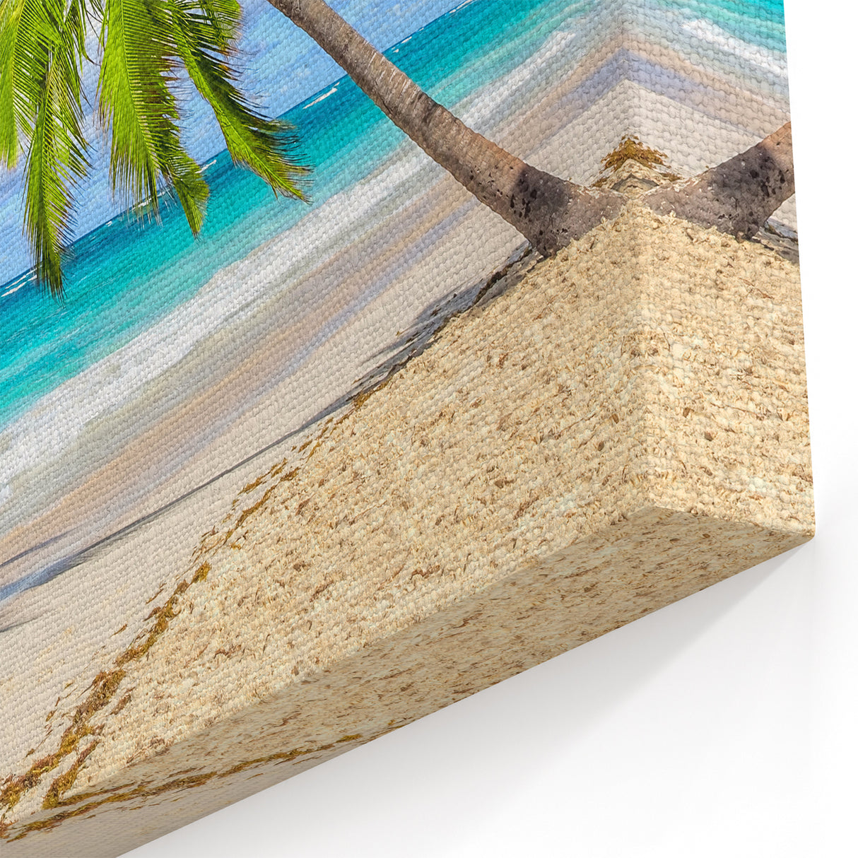 Serene Tropical Beach Landscape Wall Art - Palm Tree Canvas Print