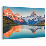 Sunlit Mountain Reflection Art - Stunning Scenic Landscape Wall Decor