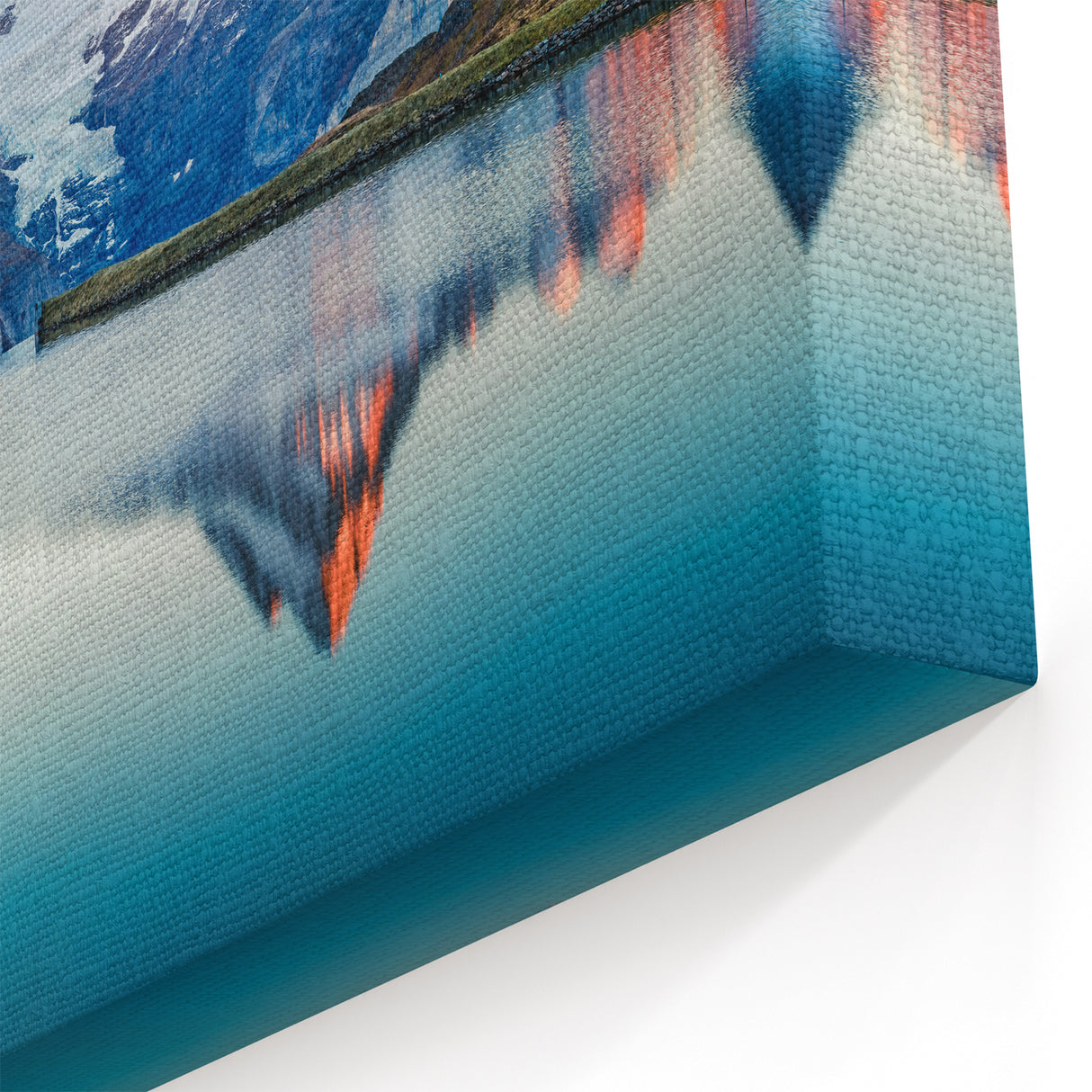 Sunlit Mountain Reflection Art - Stunning Scenic Landscape Wall Decor