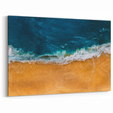 Aerial Beach Wave Landscape Wall Art - Coastal Sand Canvas Print